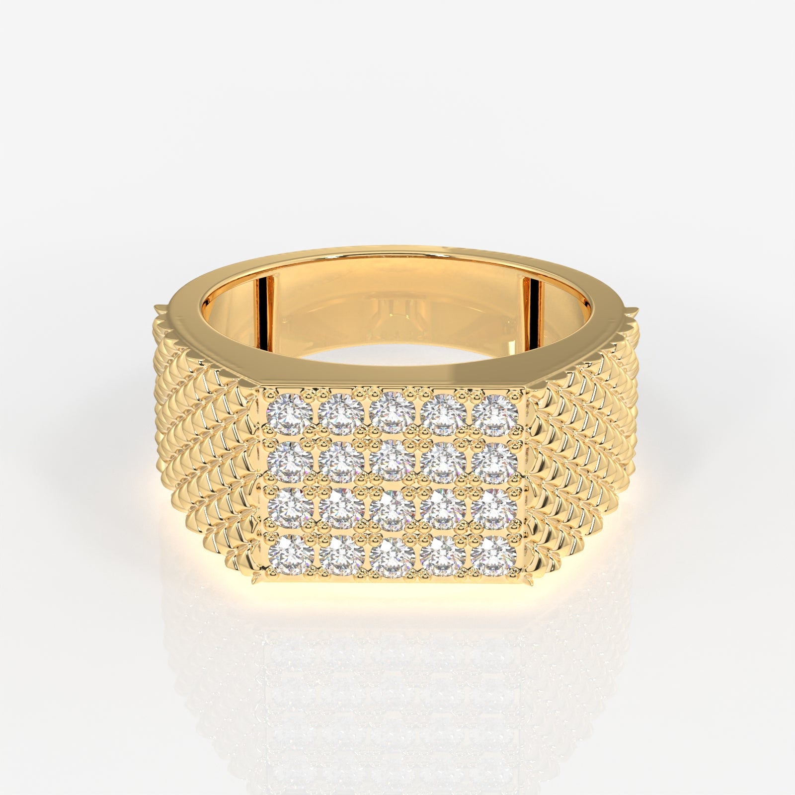 Luxe Heritage Lab Grown Diamond Men's 14K Yellow Gold Ring