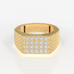 Luxe Heritage Lab Grown Diamond Men's 14K Yellow Gold Ring