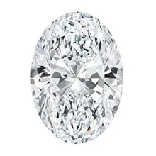 Oval-shaped diamond on a white background