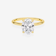 Oval Cut Lab Grown Diamond Petite Solitaire Engagement 14k Gold Ring