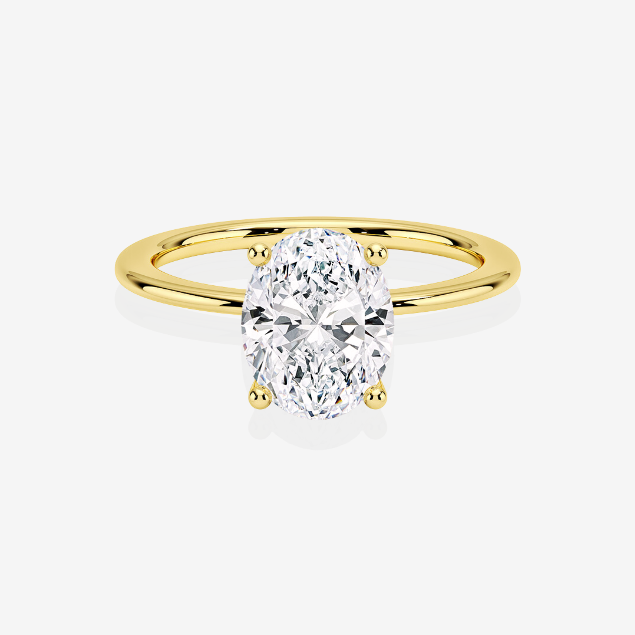 Oval Cut Lab Grown Diamond Solitaire Engagement 14k Gold Ring