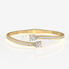 Pear Cut Moissanite Diamond Fashion 18K Gold Bracelet