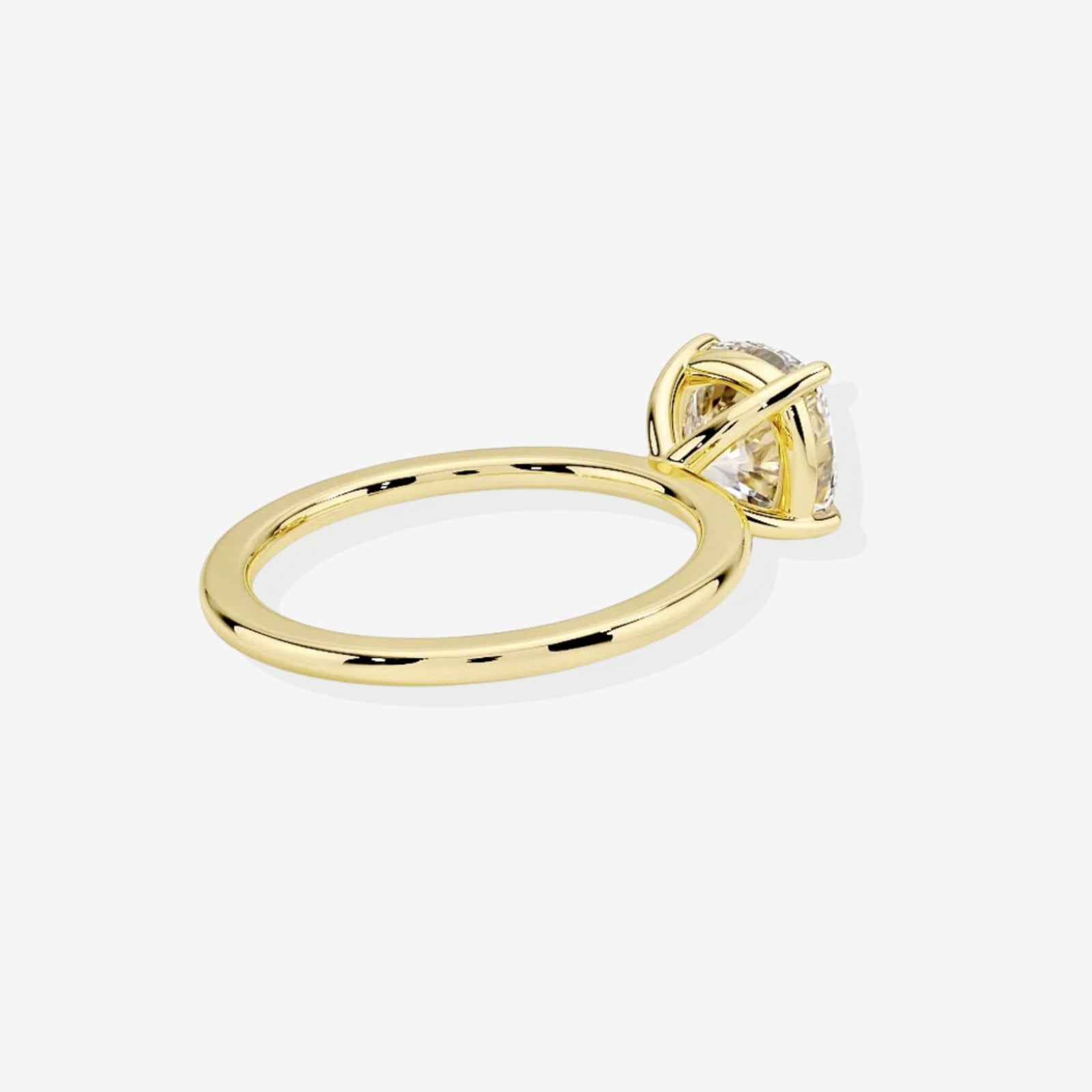 Premium Asscher Cut Lab Grown Diamond Solitaire Engagement 14k Gold Ring