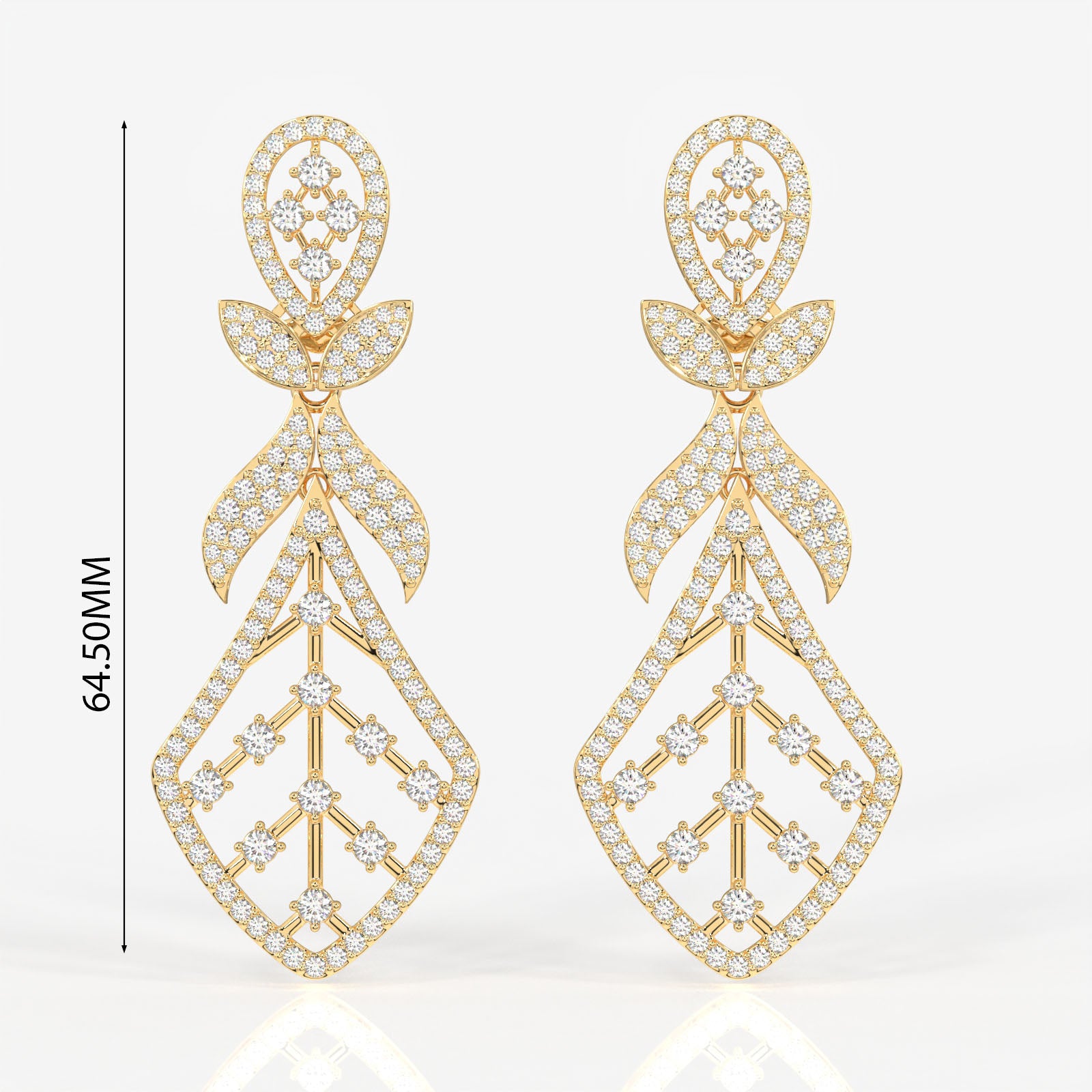 Premium Celestial Bow Moissanite Danglers 14k Gold Earrings