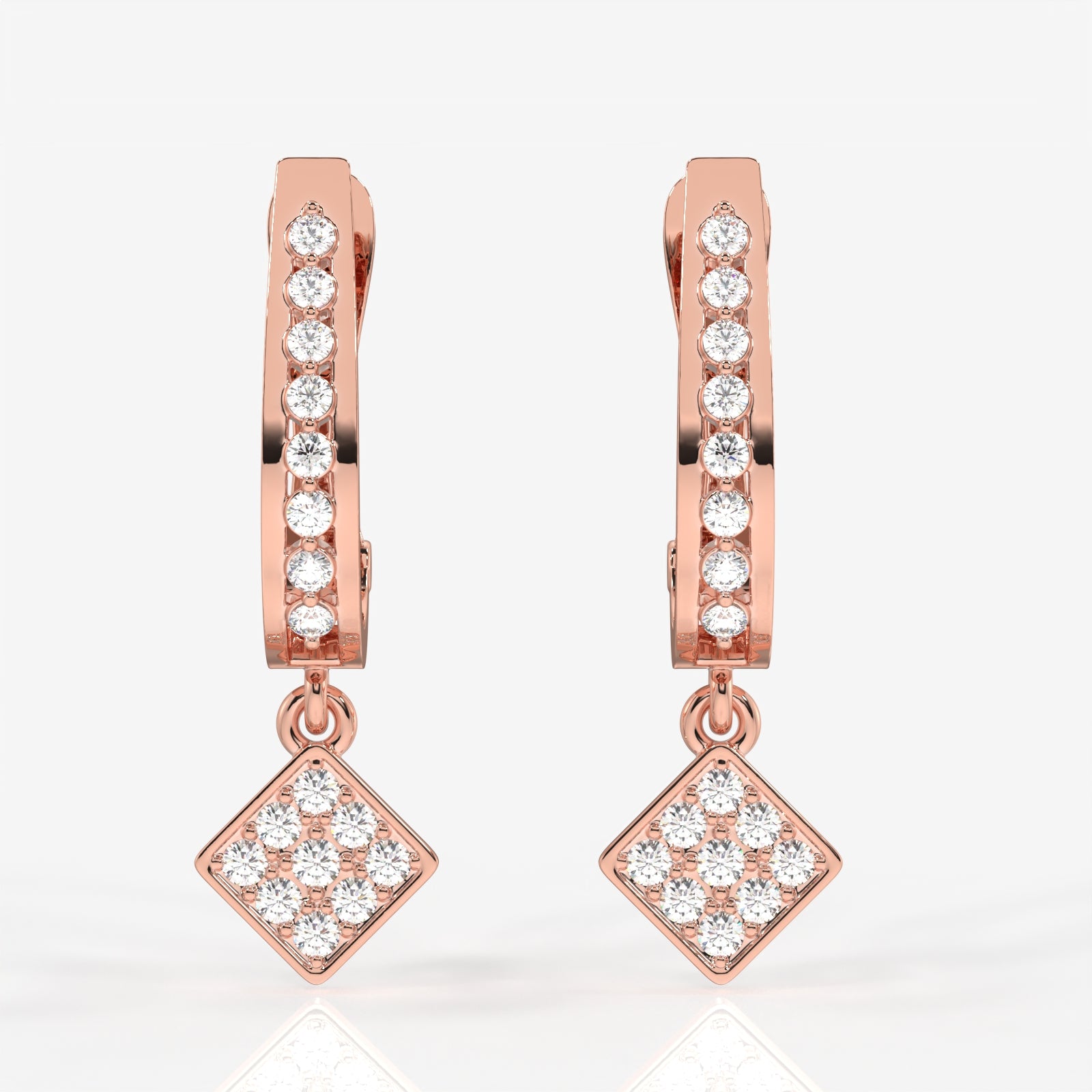 Premium Diamond Dew Lab Grown Hoops 14k Gold Earrings