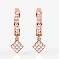 Premium Diamond Dew Lab Grown Hoops 14k Gold Earrings