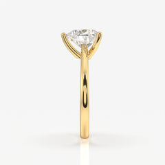 Premium Heart Cut Lab Grown Diamond Classic Solitaire Engagement 14k Gold Ring