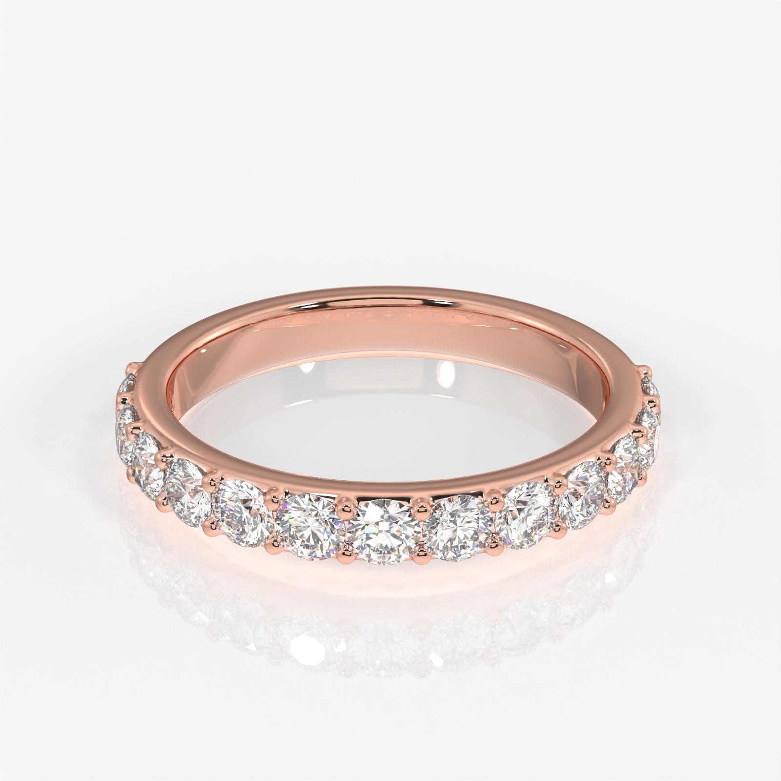 Premium Round Cut Lab Grown Diamond Wedding 14k Gold Band Ring