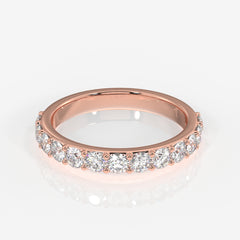 Premium Round Cut Lab Grown Diamond Wedding 14k Gold Band Ring