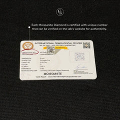 Princess Cut Certified Moissanite Diamond D VVS1