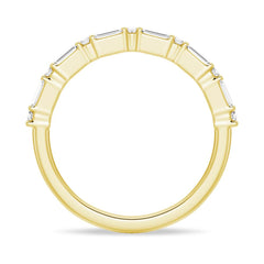 Emerald Cut Moissanite Diamond Wedding Band Sterling Silver Ring