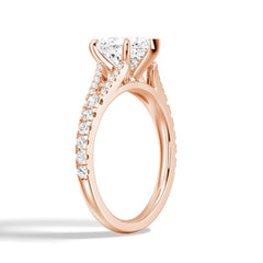 Heart Cut Moissanite Diamond Engagement Sterling Silver Ring