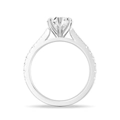 Heart Cut Moissanite Diamond Engagement Sterling Silver Ring