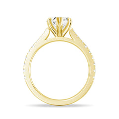 Heart Cut Moissanite Diamond Engagement Sterling Silver Ring