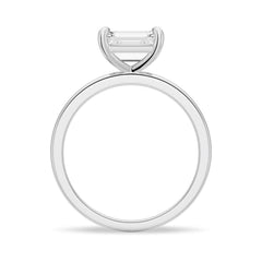 Emerald Cut Moissanite Diamond East-West Sterling Silver Ring