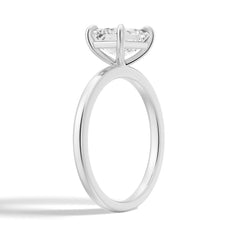 Emerald Cut Moissanite Diamond East-West Sterling Silver Ring