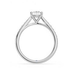 Oval Cut Moissanite Diamond Pave Sterling Silver Ring