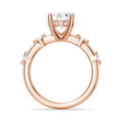 Oval Cut Moissanite Diamond Engagement Sterling Silver Ring