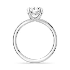 Oval Cut Moissanite Diamond Solitaire Sterling Silver Ring