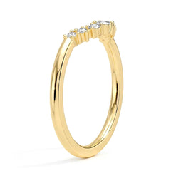 Round Cut Moissanite Diamond Wedding Band Sterling Silver Ring