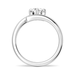 Round Cut Moissanite Diamond Solitaire Sterling Silver Ring