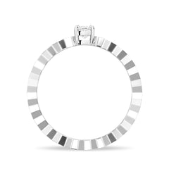 Princess Cut Moissanite Diamond Solitaire Sterling Silver Ring