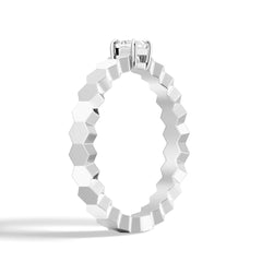 Princess Cut Moissanite Diamond Solitaire Sterling Silver Ring