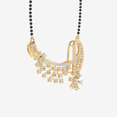 Round Cut Moissanite Diamond Women's Sterling Silver Mangalsutra