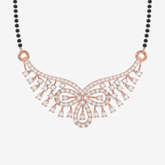 Round Cut Moissanite Diamond Women's Sterling Silver Mangalsutra