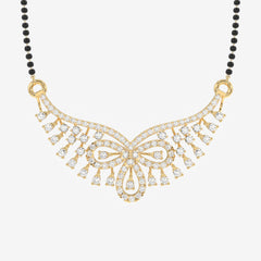 Round Cut Moissanite Diamond Women's Sterling Silver Mangalsutra