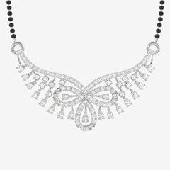 Round Cut Moissanite Diamond Women's Sterling Silver Mangalsutra