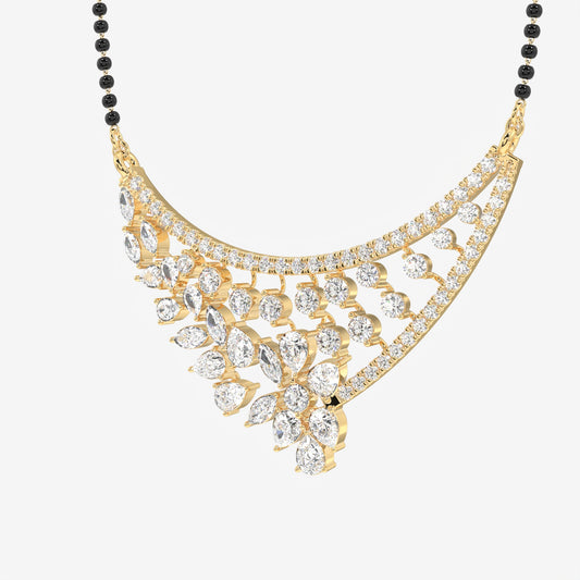 Women's Moissanite Diamond Sterling Silver Mangalsutra