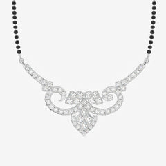 Round Cut Moissanite Diamond Women's Sterling Silver Mangalsutra