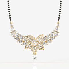 Round & Marquise Cut Lab Grown Diamond Women's 14K Gold Mangalsutra