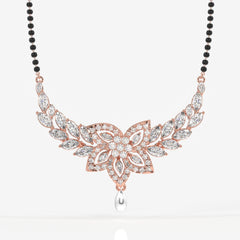 Round & Marquise Cut Lab Grown Diamond Women's 14K Gold Mangalsutra