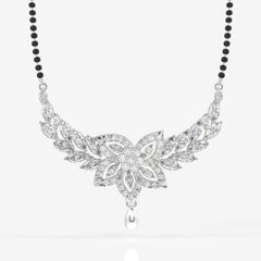 Round & Marquise Cut Lab Grown Diamond Women's 14K Gold Mangalsutra