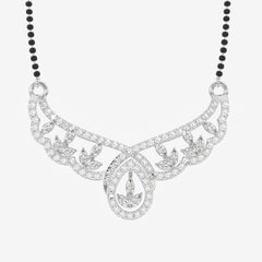 Round and Marquise Cut Lab Grown Diamond Women's 14K Gold Mangalsutra