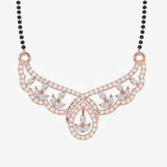 Round and Marquise Cut Lab Grown Diamond Women's 14K Gold Mangalsutra