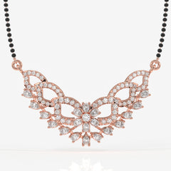 Round & Pear Cut Moissanite Diamond Women's Sterling Silver Mangalsutra