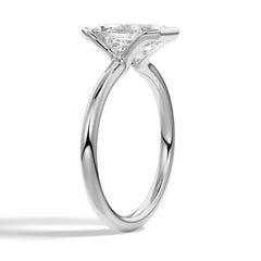 Emerald Cut Moissanite Diamond Solitaire 9K Gold Ring