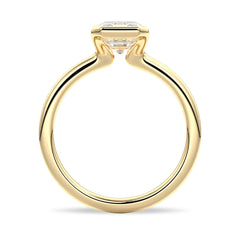 Emerald Cut Moissanite Diamond Solitaire 9K Gold Ring