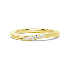 Round Cut Moissanite Diamond Wedding Band Sterling Silver Ring