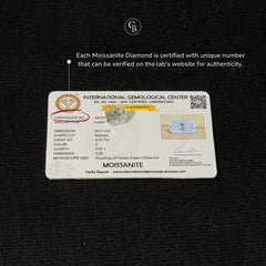 Radiant Cut Certified Moissanite Diamond D VVS1