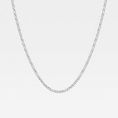 Round Cut Lab Grown Diamond Four Prong Tennis Fashion 14K Gold Necklace