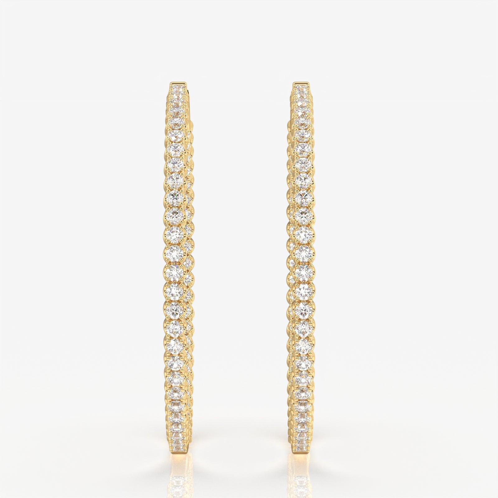 Round Cut Moissanite Diamond Bigger Hoop 18k Gold Earrings