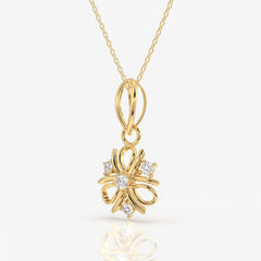 Round Cut Moissanite Diamond Bud Fashion Pendant