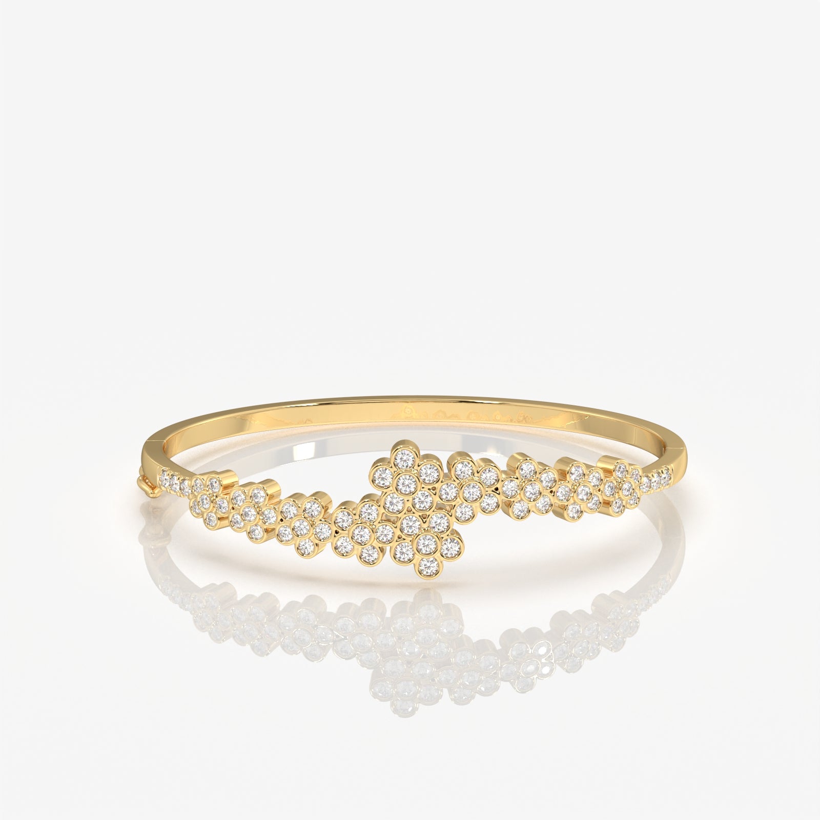 Round Cut Moissanite Diamond Sterling Silver Bracelet