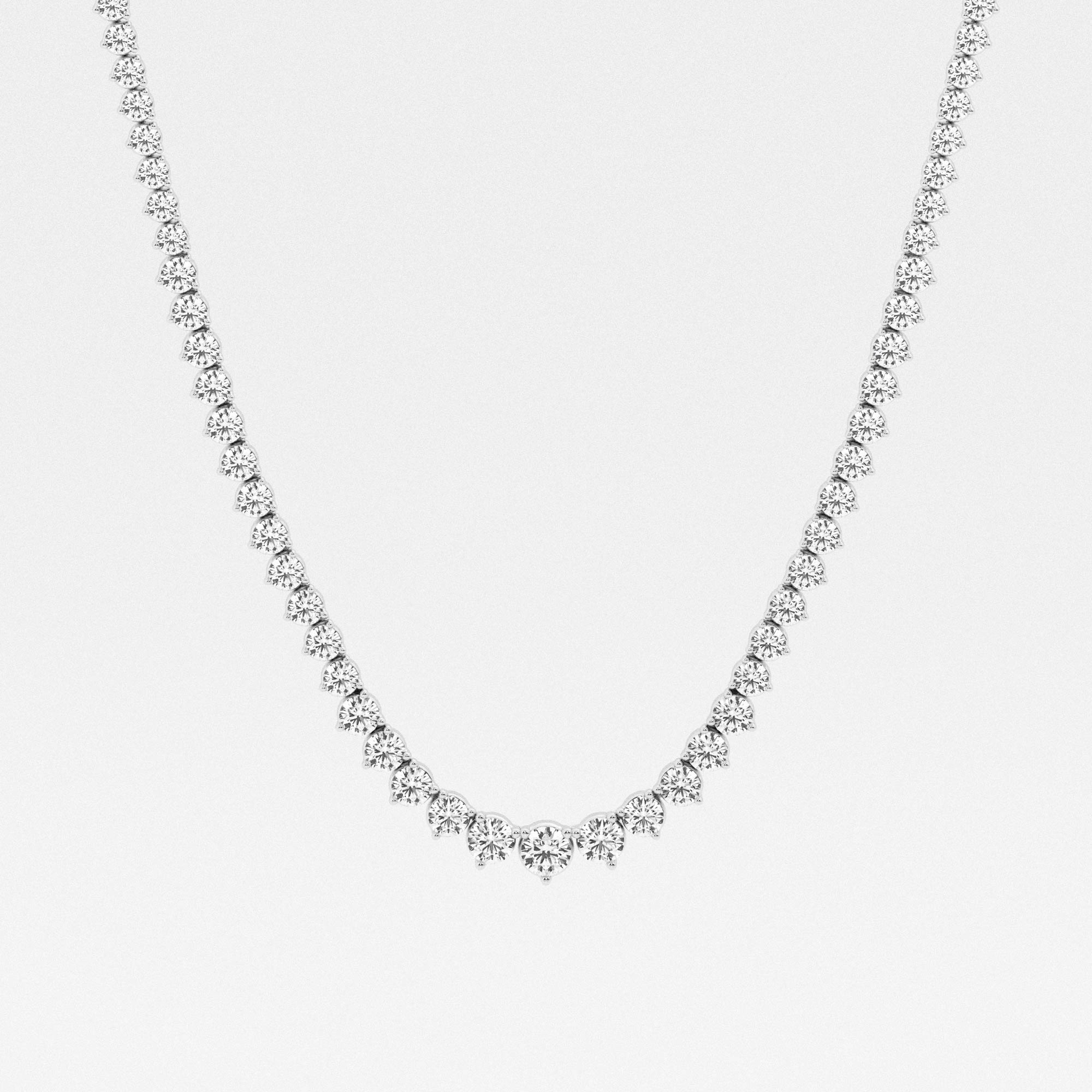 Round Cut Moissanite Diamond Tennis 18k Gold Necklace