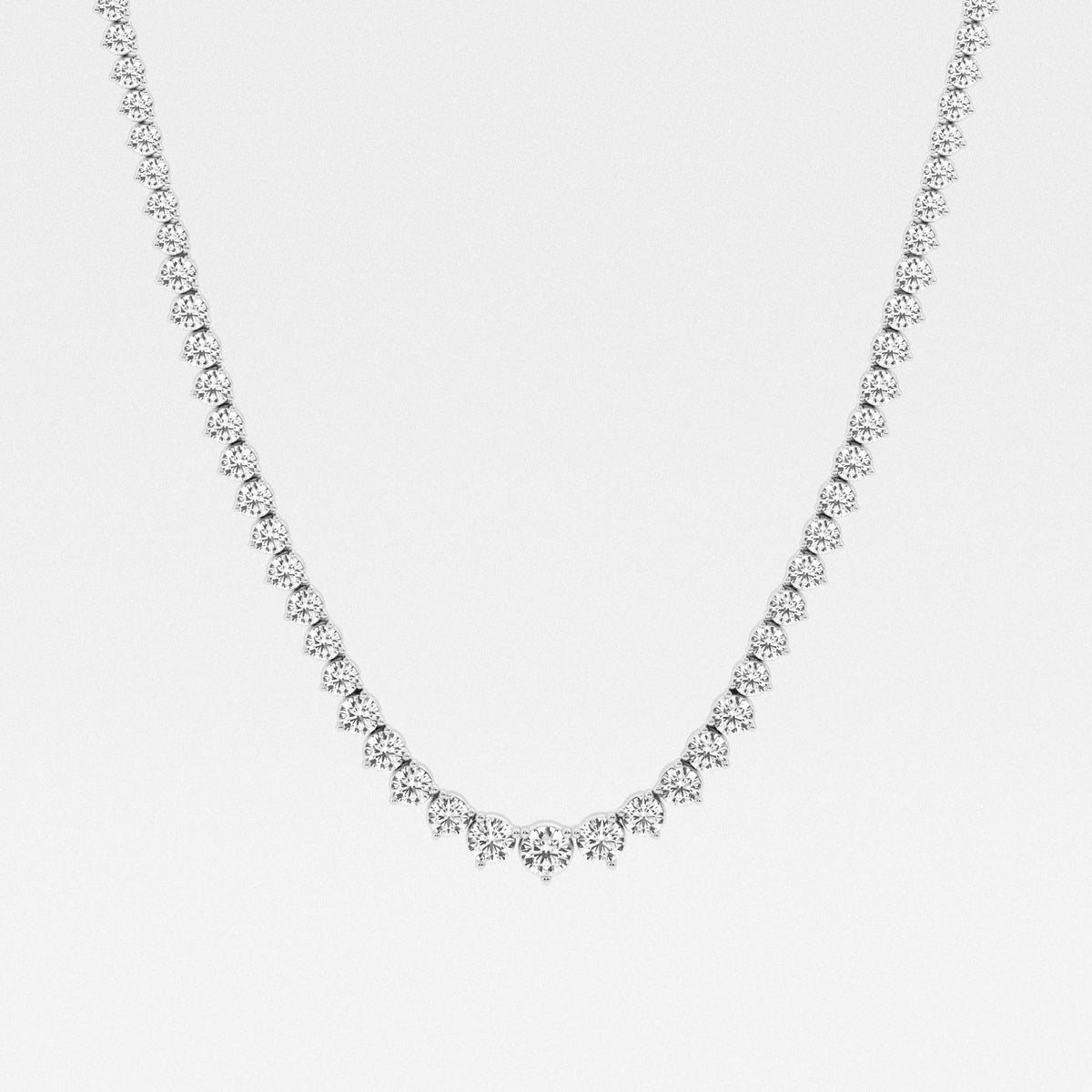 Round Cut Moissanite Diamond Tennis 18k Gold Necklace