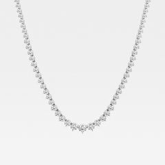 Round Cut Moissanite Diamond Tennis 18k Gold Necklace